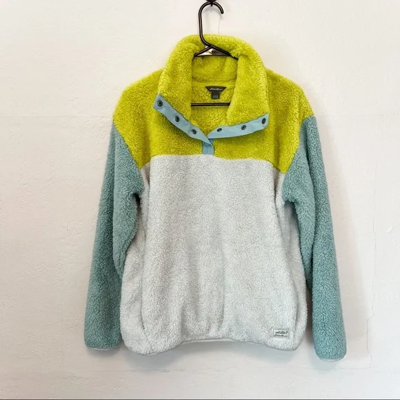Eddie Bauer Quest Plush Snap Colorblock Fleece - Picture 1 of 6